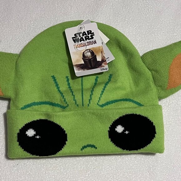 Star Wars The Child 'Baby Yoda' Grogu Flip-Down Beanie Hat Kids OSFM Winter Mask - Picture 3 of 10